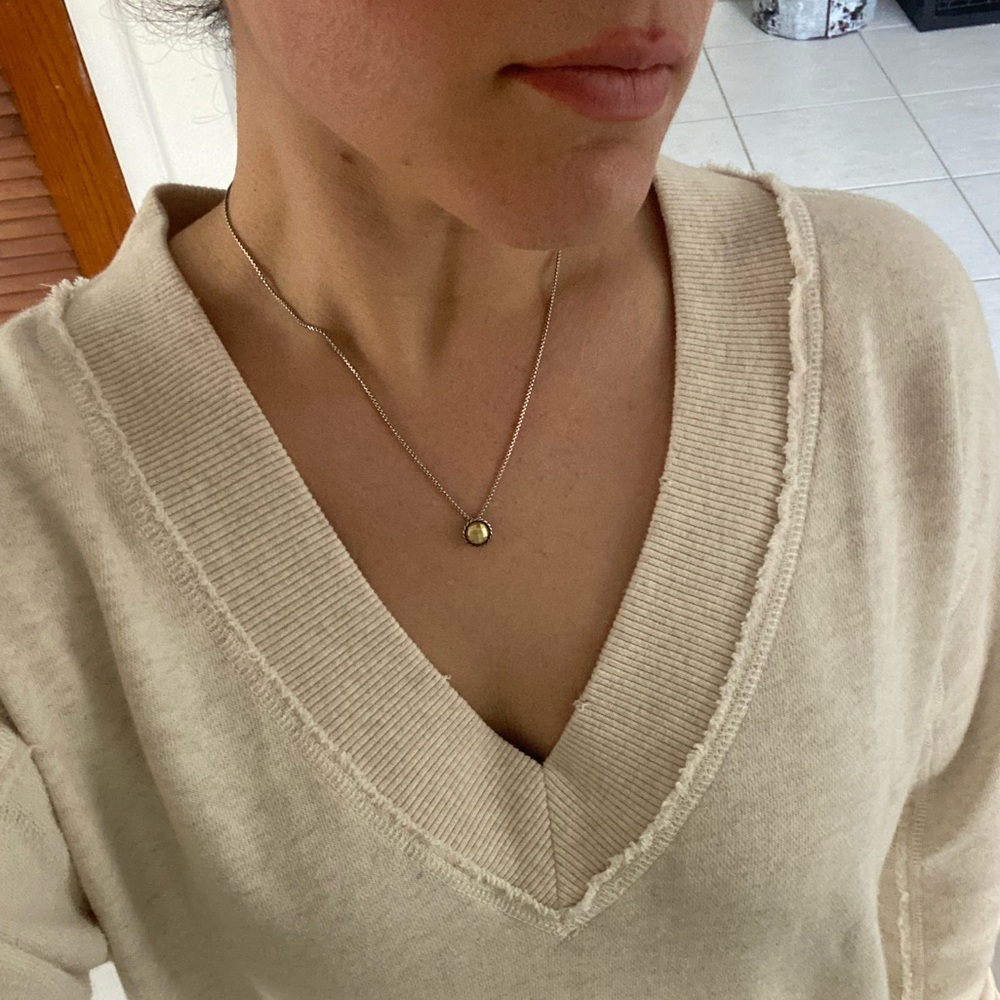 David Yurman Petite Chatelaine Necklace with 18K Yellow Gold Dome, 10mm